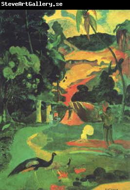 Paul Gauguin Landscape with Peacocks